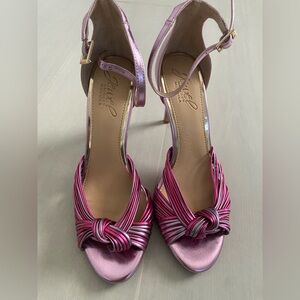 Jewel Badgley Mischka Metallic Pink Sandals